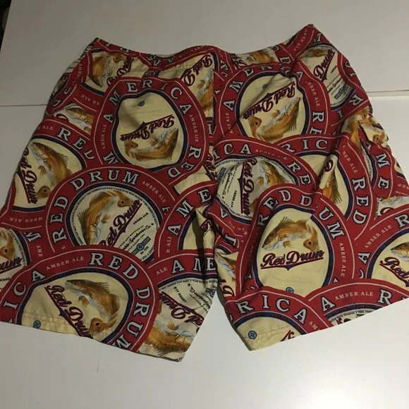 Columbia Men's Swim Trunks Board Shorts Size 40 Red Drum Ale Fish Responsibly - Picture 6 of 10